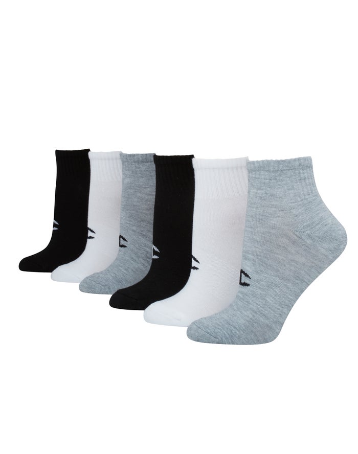 Champion Dame Sokker Sort/Hvide/Grå - Performance Ankle 6-Pairs - Danmark DJS-689513